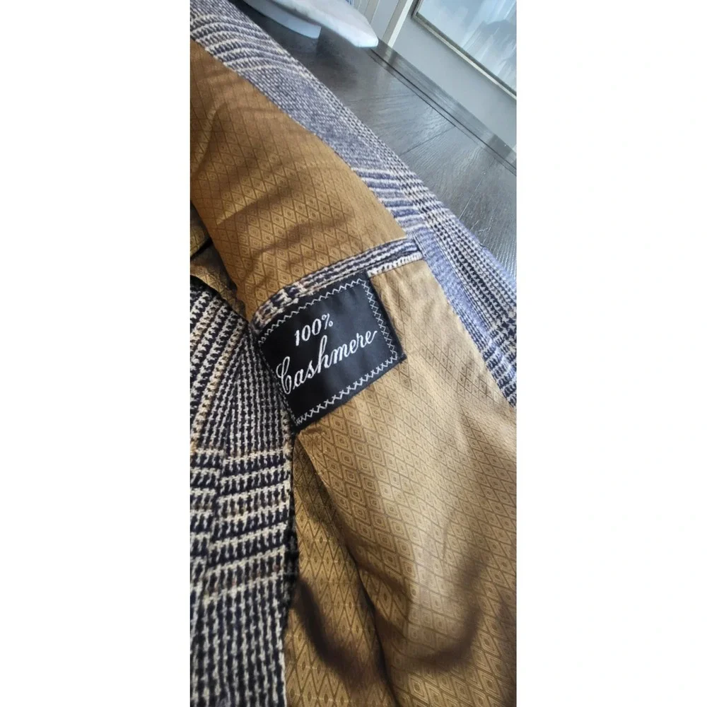 Vintage 60s USA‎ Brenner 100% Cashmere GLEN PLAID BLAZER JACKET 40R 41